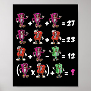 Funny 67 Meme School Math Teacher Six Seven Puzzle Poster
