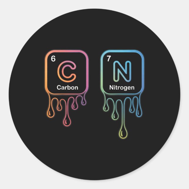 Funny 67 Meme Science Chemistry Nerd Humor Periodi Classic Round Sticker (Front)