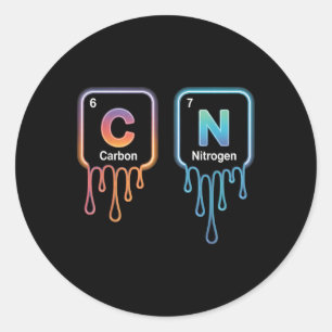 Funny 67 Meme Science Chemistry Nerd Humor Periodi Classic Round Sticker