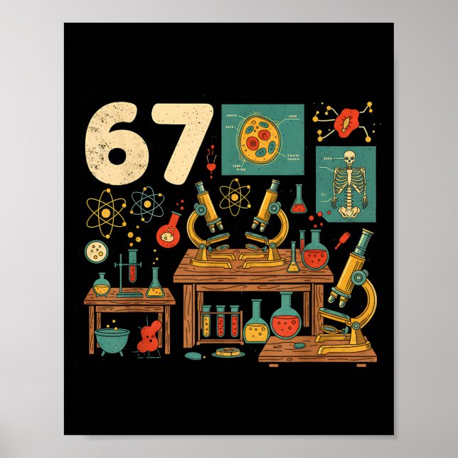 Funny 67 Meme Science Teacher Students Six Seven M Poster (Front)