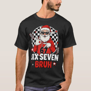 Funny 67 Meme Six Seven Christmas Bruh Santa Kids T-Shirt