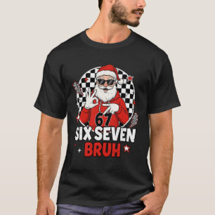 Funny 67 Meme Six Seven Christmas Bruh Santa Kids  T-Shirt