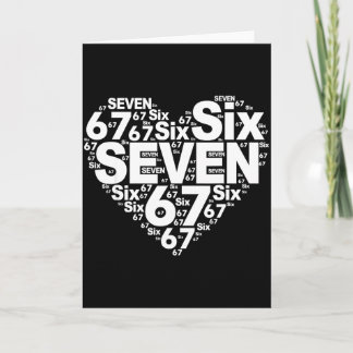 Funny 67 Meme Six Seven Heart Matching Couples Val Card