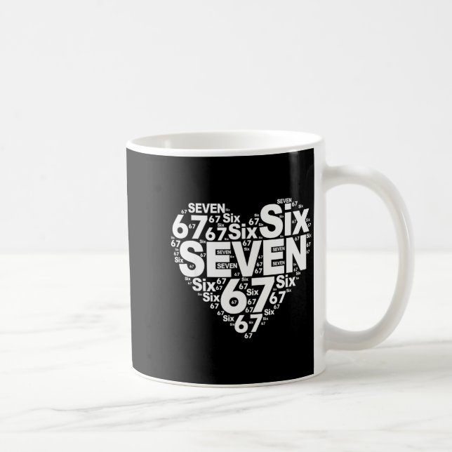 Funny 67 Meme Six Seven Heart Matching Couples Val Coffee Mug (Right)