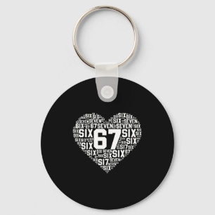 Funny 67 Meme Six Seven Heart Matching Couples Val Key Ring