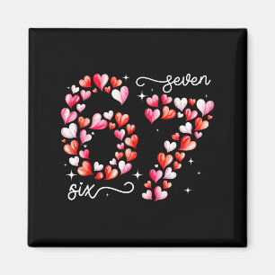 Funny 67 Meme Six Seven Heart Matching Couples Val Magnet