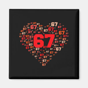 Funny 67 Meme Six Seven Heart Matching Couples Val Magnet