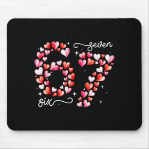 Funny 67 Meme Six Seven Heart Matching Couples Val Mouse Pad