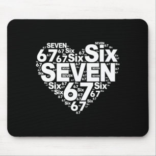 Funny 67 Meme Six Seven Heart Matching Couples Val Mouse Pad