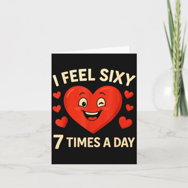 Funny 67 Meme Six Seven Heart Valentine Men Women  Card (Front)