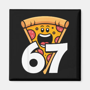 Funny 67 Meme Six Seven Humour Food Zza Magnet