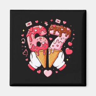 Funny 67 Meme Six Seven Ice Cream Matching Couples Magnet