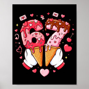 Funny 67 Meme Six Seven Ice Cream Matching Couples Poster