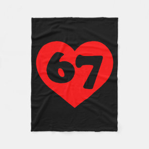 Funny 67 Meme Six Seven Matching Couples Valentine Fleece Blanket