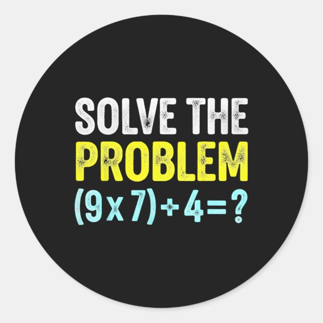 Funny 67 Meme Six Seven Math Teacher Brain-rot Jok Classic Round Sticker (Front)