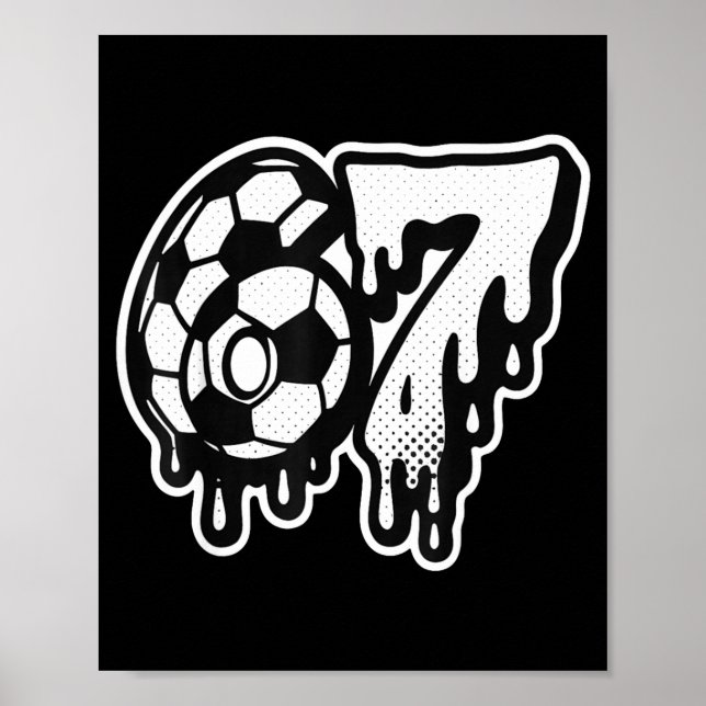 Funny 67 Meme Slang Soccer Ice Cream Drip Six Seve Poster (Front)