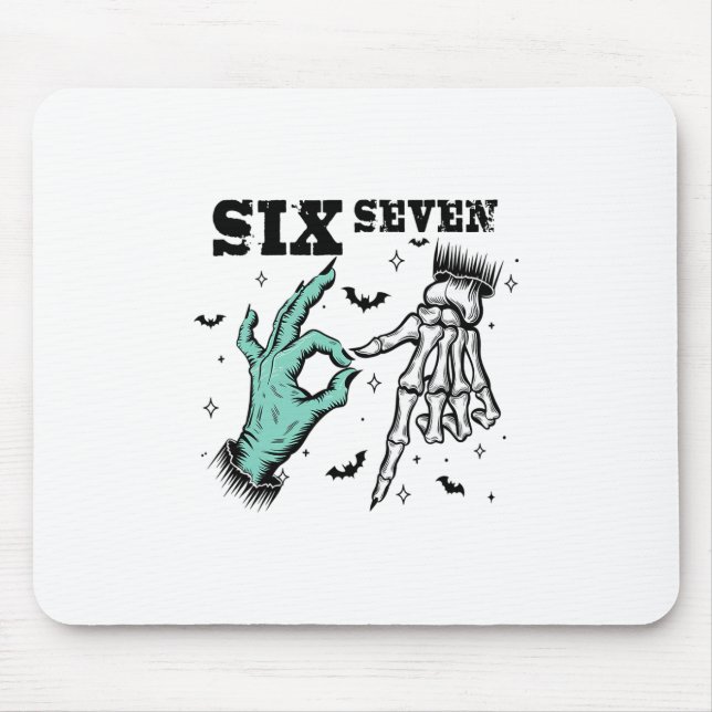 Funny 67 Meme Spooky Skeleton Six Seven Gen Alpha  Mouse Pad (Front)