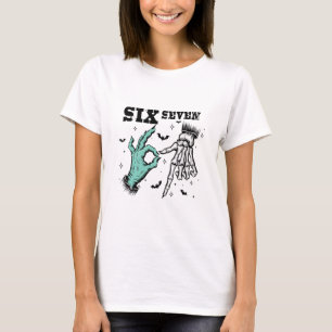 Funny 67 Meme Spooky Skeleton Six Seven Gen Alpha T-Shirt