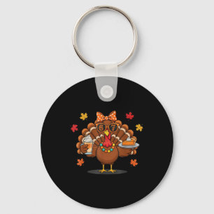 Funny 67 Meme Thanksgiving Turkey With Pumpkin Pie Key Ring