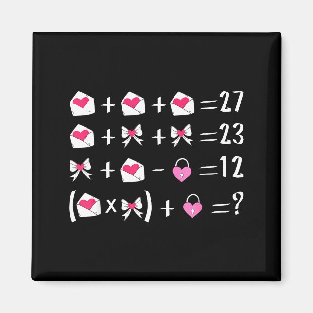 Funny 67 Meme Valentine Math Teacher Bow Six Seven Magnet (Front)
