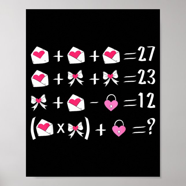 Funny 67 Meme Valentine Math Teacher Bow Six Seven Poster (Front)