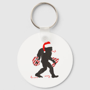 Funny 67 Meme With Bigfoot And Candy Canes Christm Key Ring