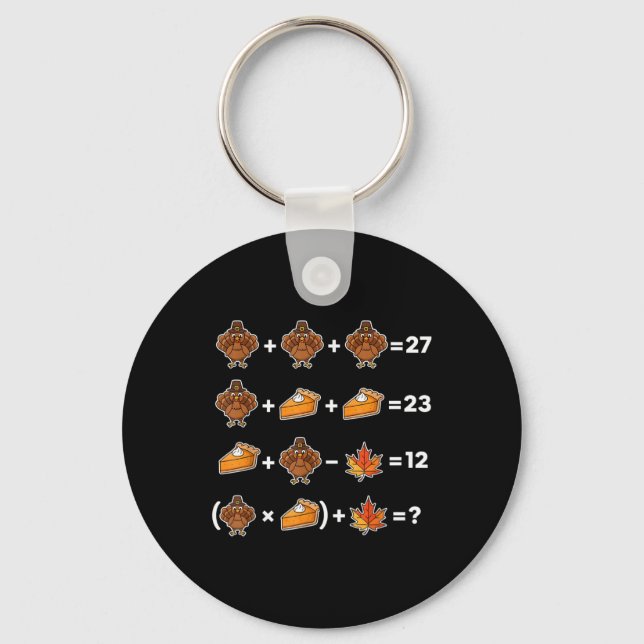 Funny 67 Memethanksgiving Math Teacher Puzzle Turk Key Ring (Front)