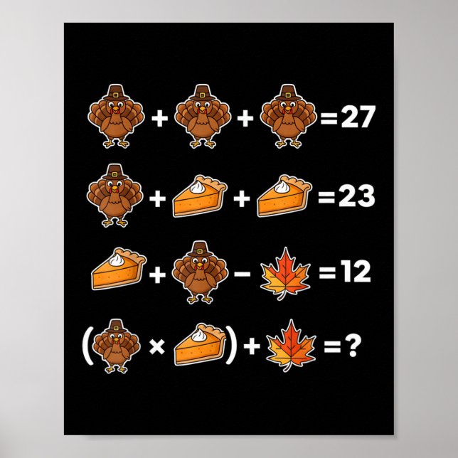 Funny 67 Memethanksgiving Math Teacher Puzzle Turk Poster (Front)