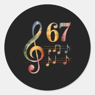Funny 67 Music Meme Slang Six Seven Music Teacher Classic Round Sticker
