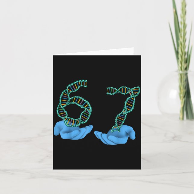 Funny 67 Number Meme Dna Replication Molecular Sci Card (Front)