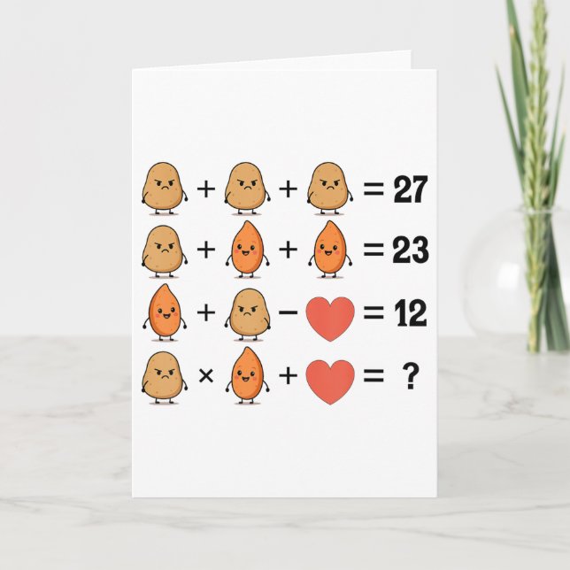 Funny 67 Order Of Operations Sweet Potato Grouchy  Card (Front)