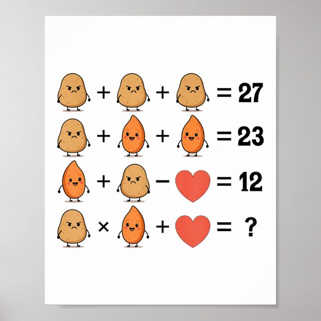 Funny 67 Order Of Operations Sweet Potato Grouchy  Poster (Front)