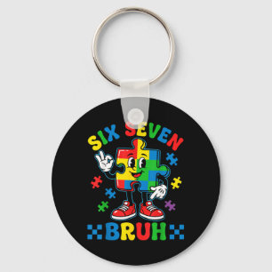 Funny 67 Puzzle Autism Awareness 6 7 Men Boys Six Key Ring