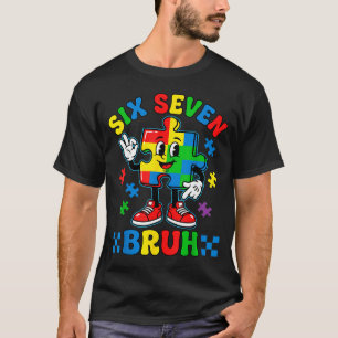 Funny 67 Puzzle Autism Awareness 6 7 Men Boys Six T-Shirt