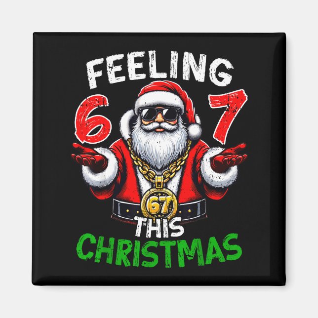 Funny 67 Santa Christmas Shirts Kids Teen Boys 6-7 Magnet (Front)