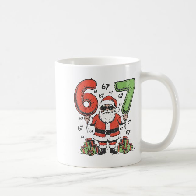 Funny 67 Santa Six Seven Christmas 67 Meme Bruh Bo Coffee Mug (Right)