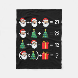 Funny 67 Santa Tree Math Teacher Christmas Xmas Hu Fleece Blanket