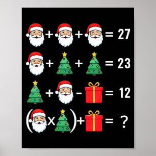 Funny 67 Santa Tree Math Teacher Christmas Xmas Hu Poster