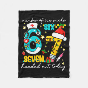 Funny 67 School Nurse Christmas Six Seven School N Fleece Blanket