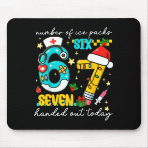 Funny 67 School Nurse Christmas Six Seven School N Mouse Pad