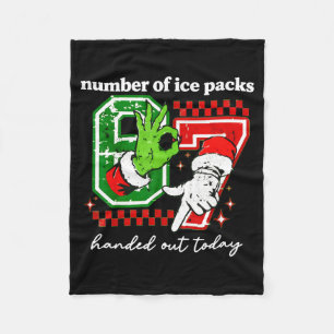 Funny 67 School Nurse For Christmas 6 7 School Nur Fleece Blanket