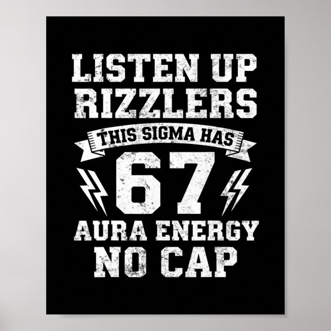 Funny 67 Shirt Meme Six Seven  Poster (Front)