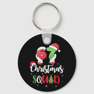 Funny 67 Six Seven Brianrot Christmas Squad Key Ring