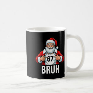 Funny 67 Six Seven Bruh Meme Christmas Santa Men W Coffee Mug
