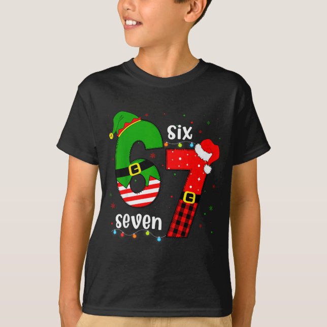 Funny 67 Six Seven Christmas Boys Girls Kids Teens T-Shirt (Front)