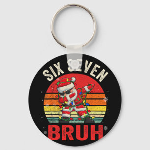 Funny 67 Six Seven Christmas Bruh Santa Kids Boys Key Ring