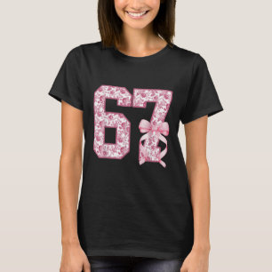 Funny 67 Six Seven Coquette Girly Pink Toile Women T-Shirt