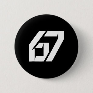 Funny 67 Six Seven Meme 67 Retro Vintage Number  6 Cm Round Badge