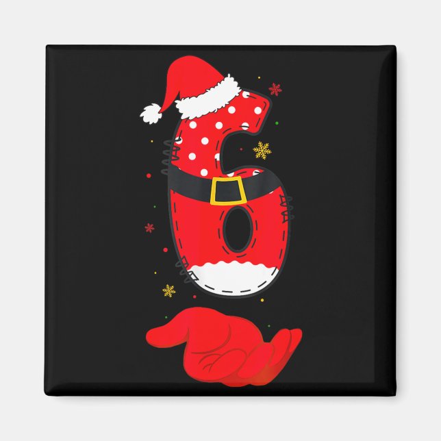 Funny 67 Six Seven Meme 6 7 Christmas Elf Santa Pa Magnet (Front)