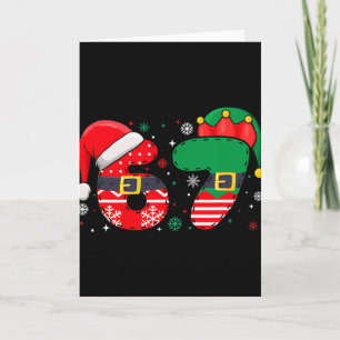 Funny 67 Six Seven Meme 6-7 Christmas Xmas Pajamas Card